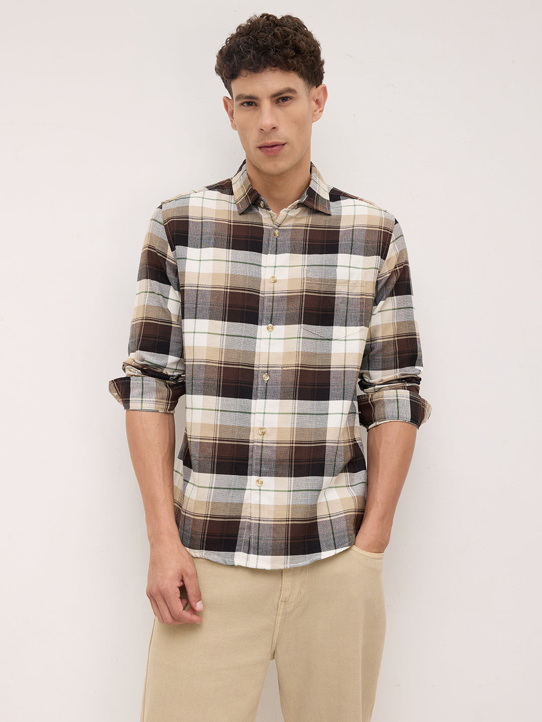 Multicolor Plaid Checks Shirt
