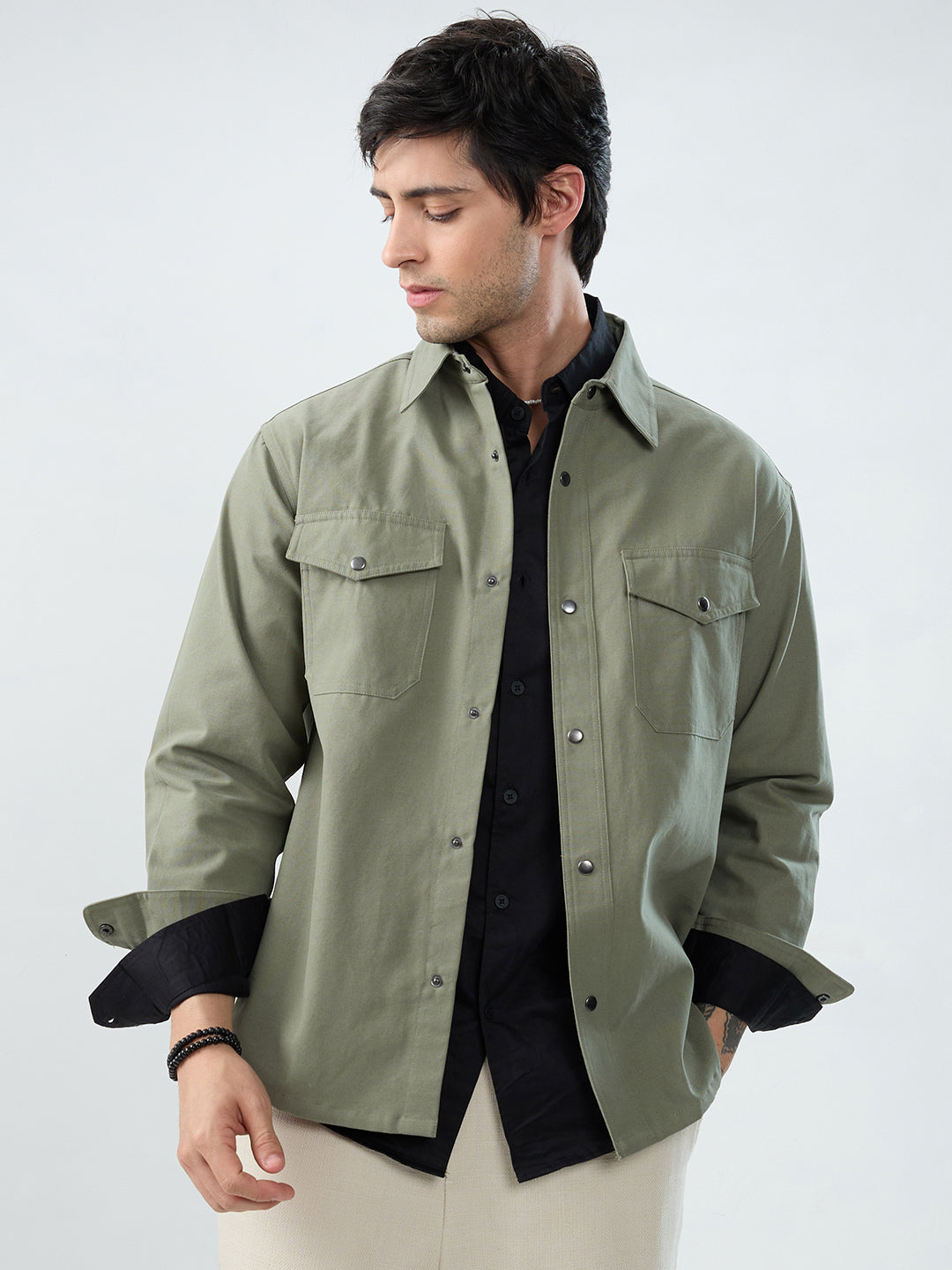 Timeless Olive Double Pocket Overshirt