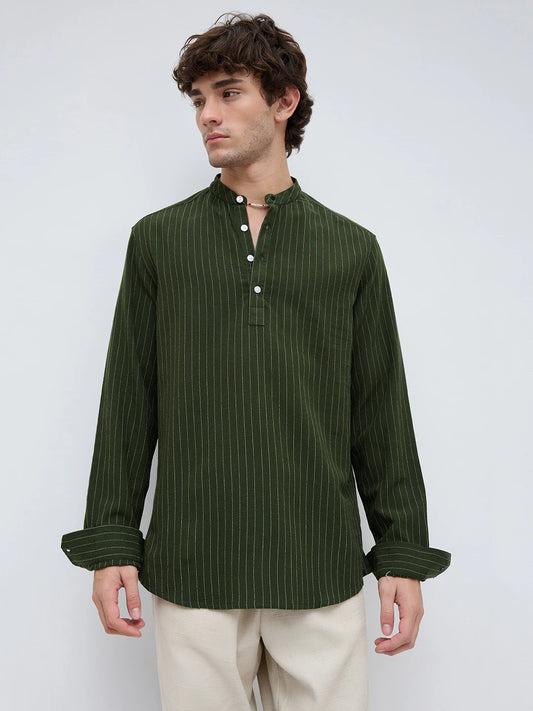 Forest Green Pinestripe Everyday Kurta