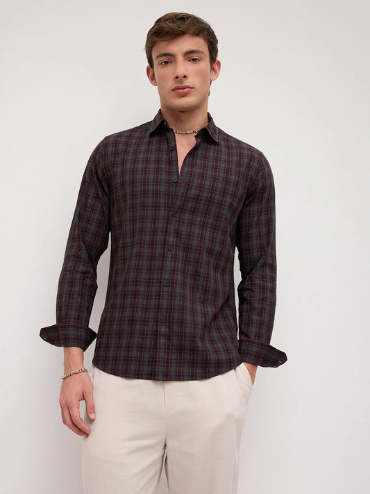 Intricate Contrast Multi Checks Everyday Shirt