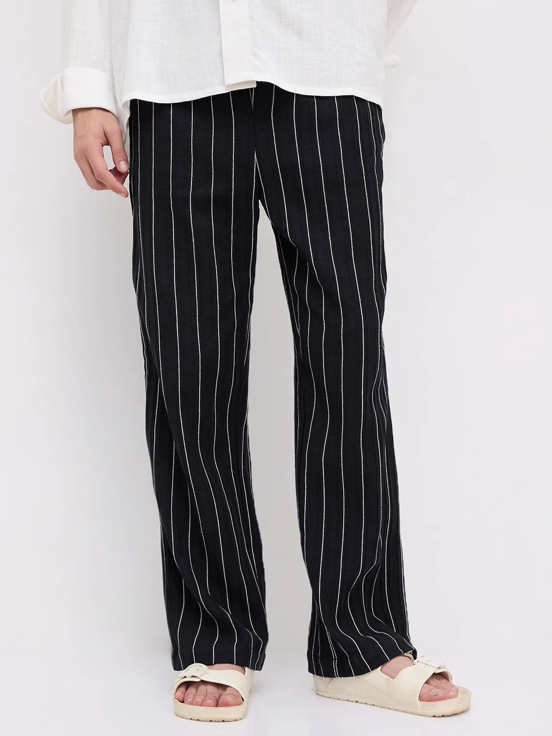 Finesse Black Straight Fit Trousers