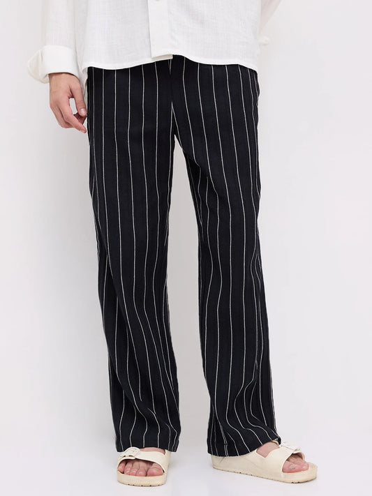 Finesse Black Straight Fit Trousers