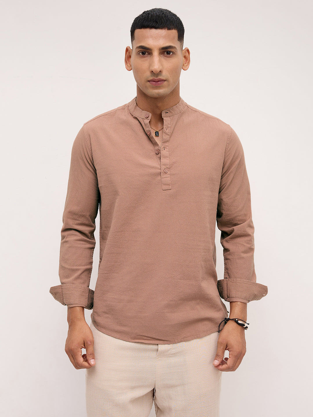 Almond Brown Fine Textured Kurta