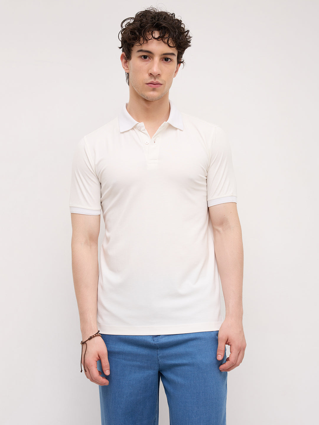 Snow White Polo Knit T-Shirt