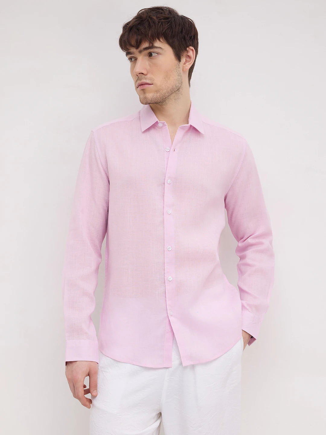 Iconic Pink Lyocell Fine Textured Shirt
