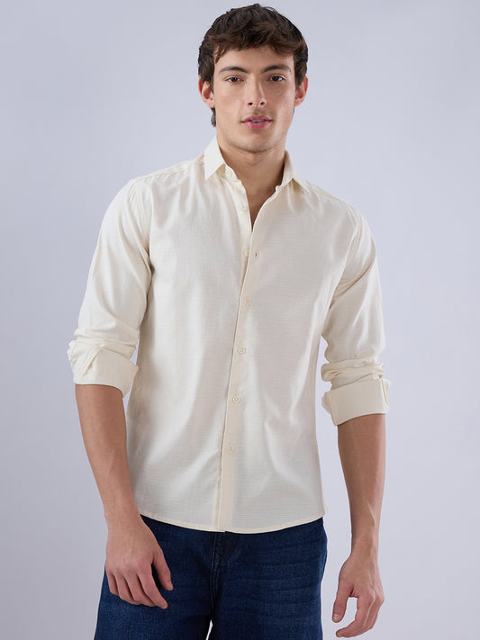 Coffee Cream Textured Everyday Shirt