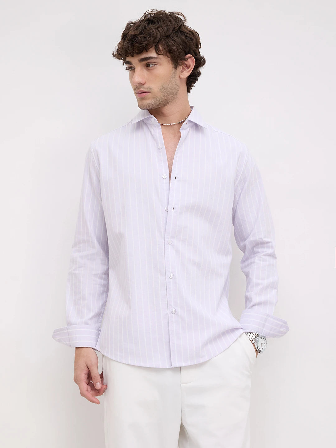 Luxe Lavender Oxford Striped Everyday Shirt