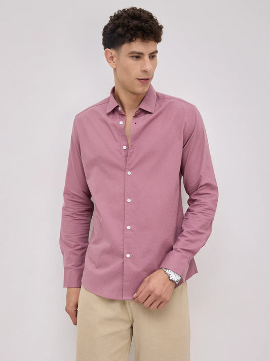 Luxe Mauve Linen Blend Shirt