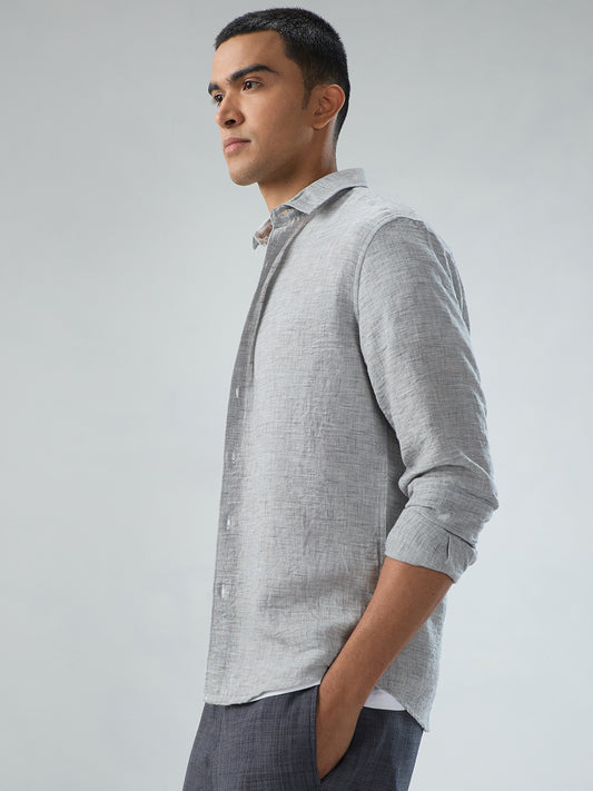 Elegant Grey Textured Shirt