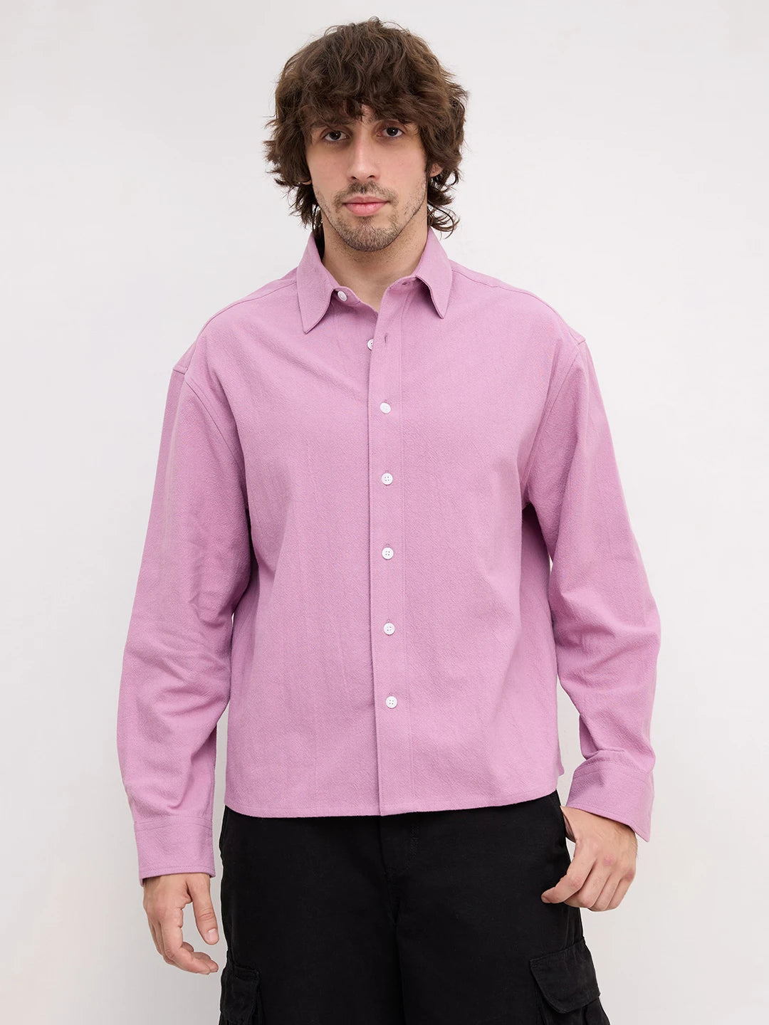 Artisan Orchid Lavender Boxy Fit Crop Shirt