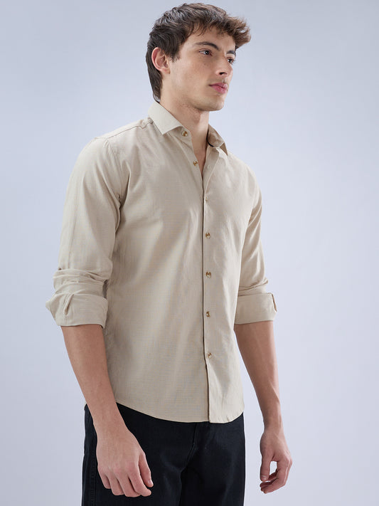 Bone Beige Contemporary Everyday Shirt