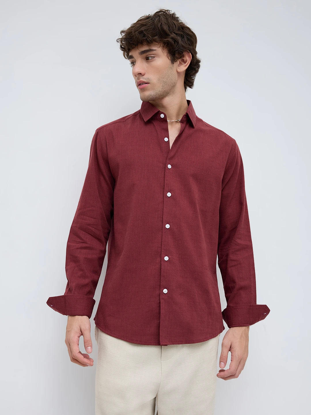 Rich Maroon Fine Textured Shirt