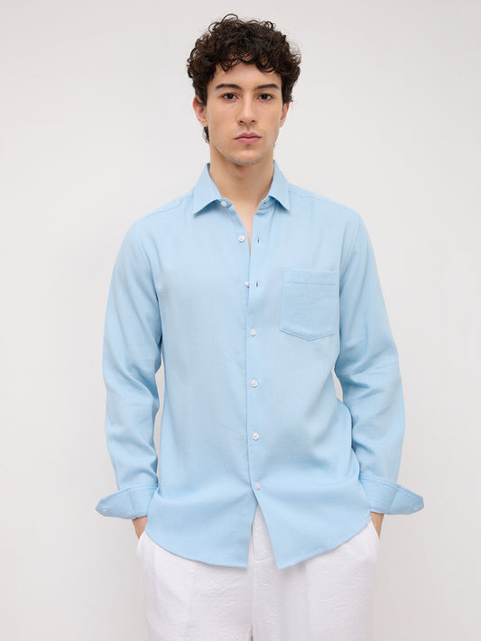 Arctic Mist Micro Willow Textured Shirt