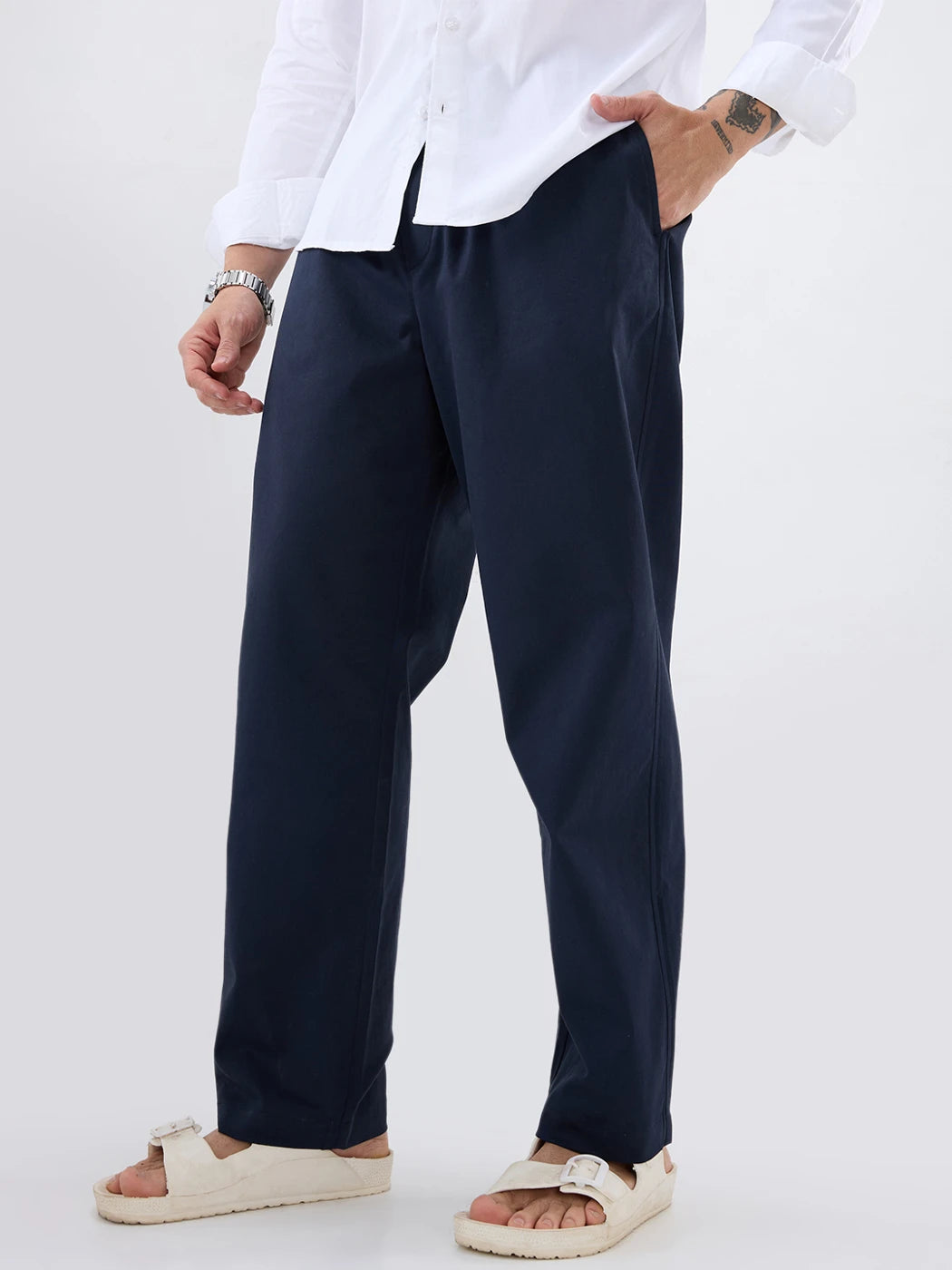 Midnight Navy Tapered Trousers