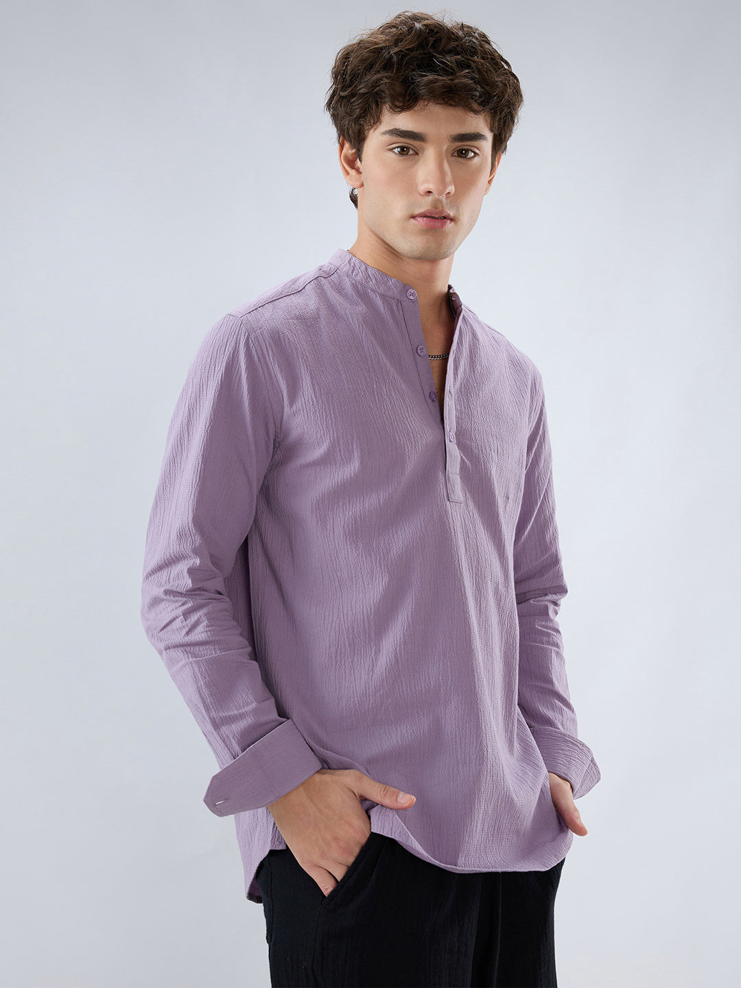 Heather Purple Fine Textured Kurta