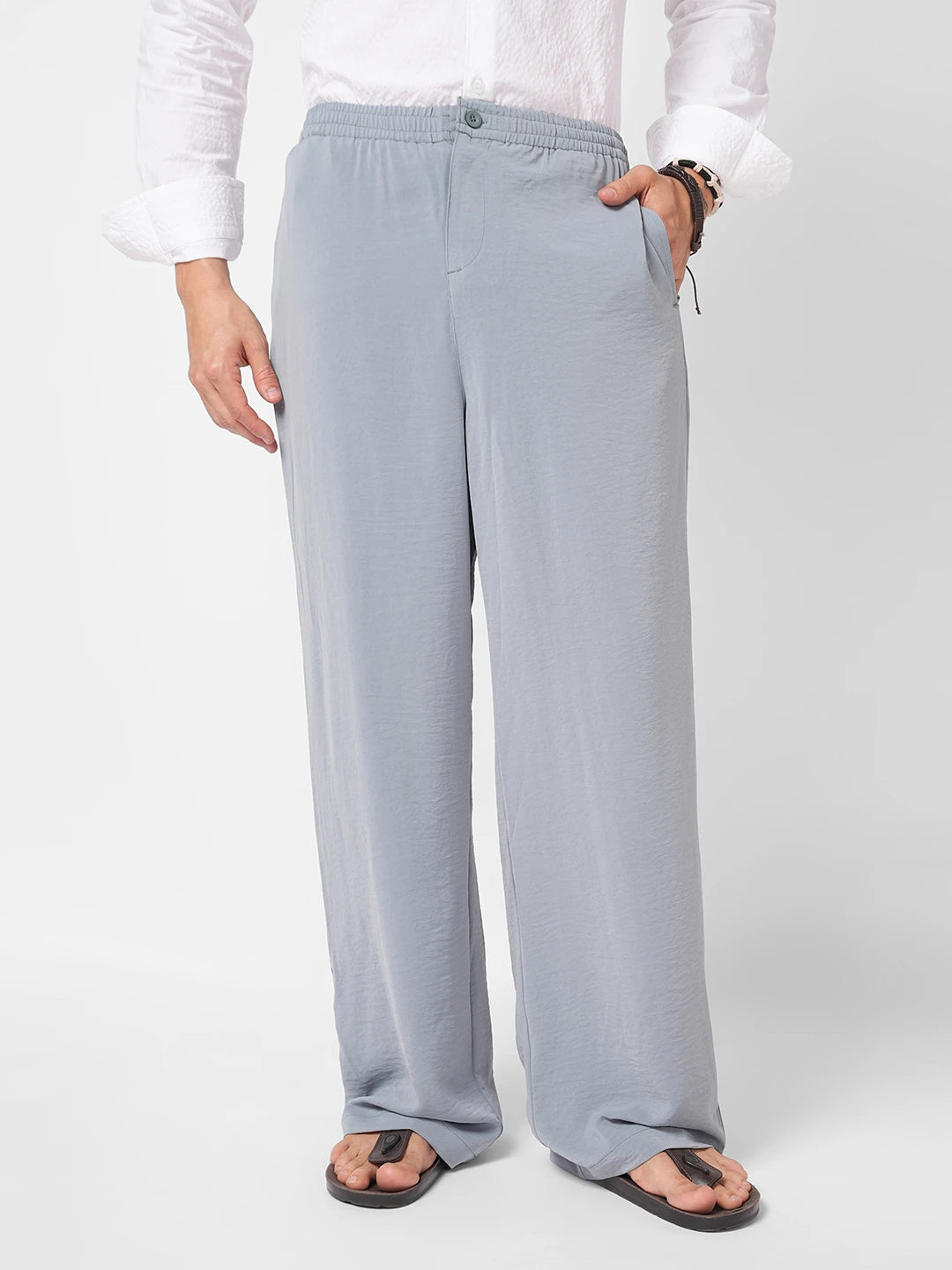 Squelchy Greyish Blue Wide Leg Trousers