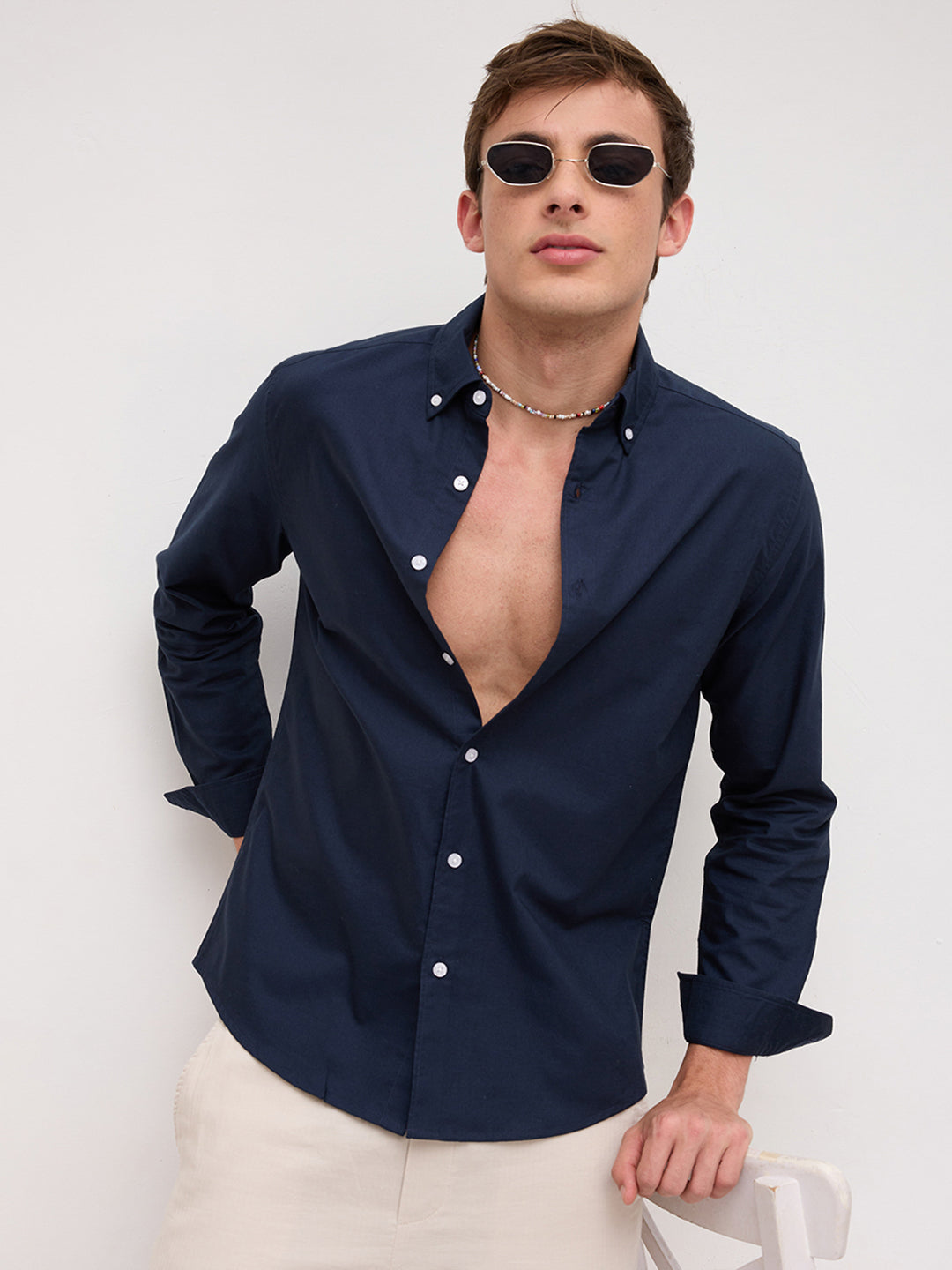 Timeless Navy Button-Down Collar Oxford Shirt