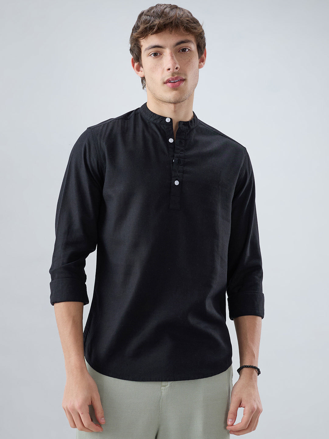Premium Black Linen Blend Kurta