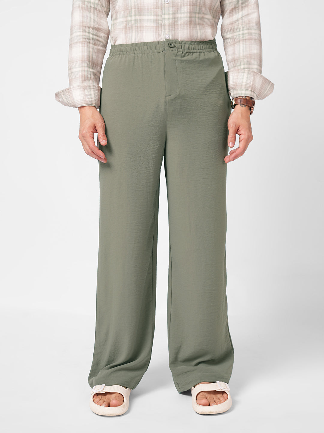 Squelchy Ash Grey Wide Leg Trousers