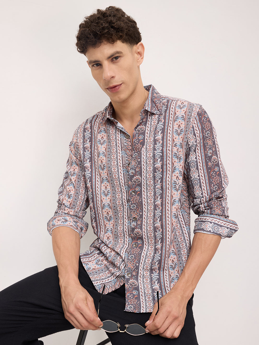 Multicolor Paisley Creased Shirt