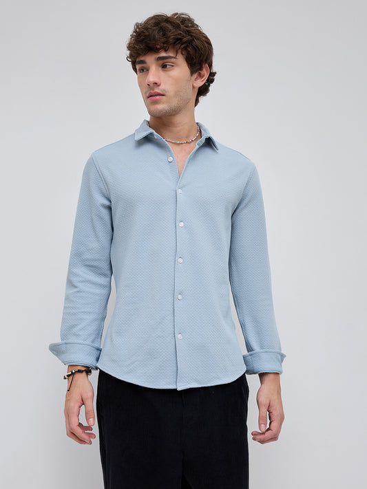 Arctic Blue Premium Horizon Weave Shirt