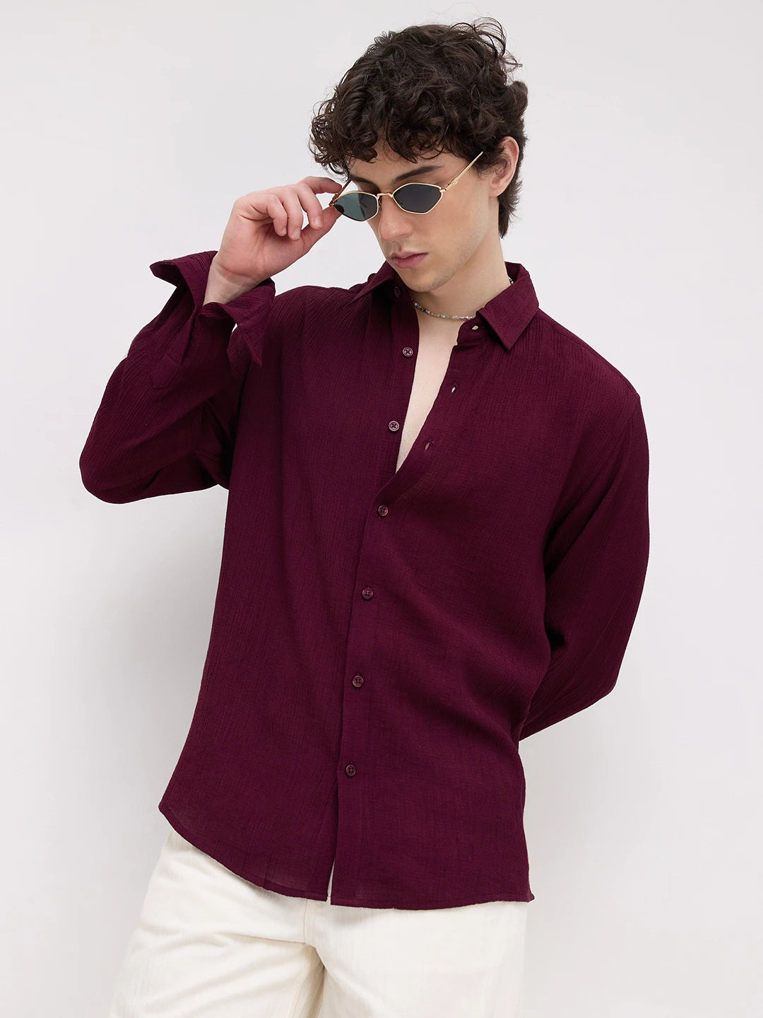Rich Maroon Fine Textured Shirt