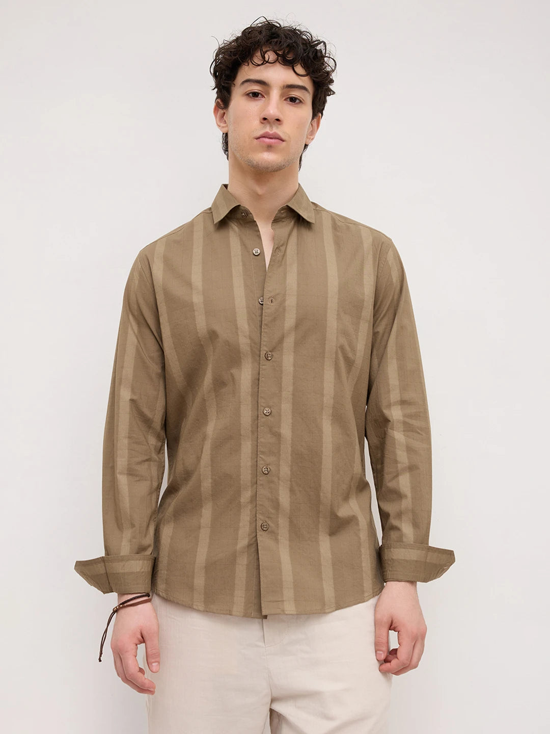 Olive Framework Textured Shirt