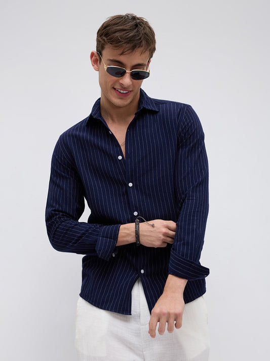 Deep Navy Pinstripe Everyday Shirt