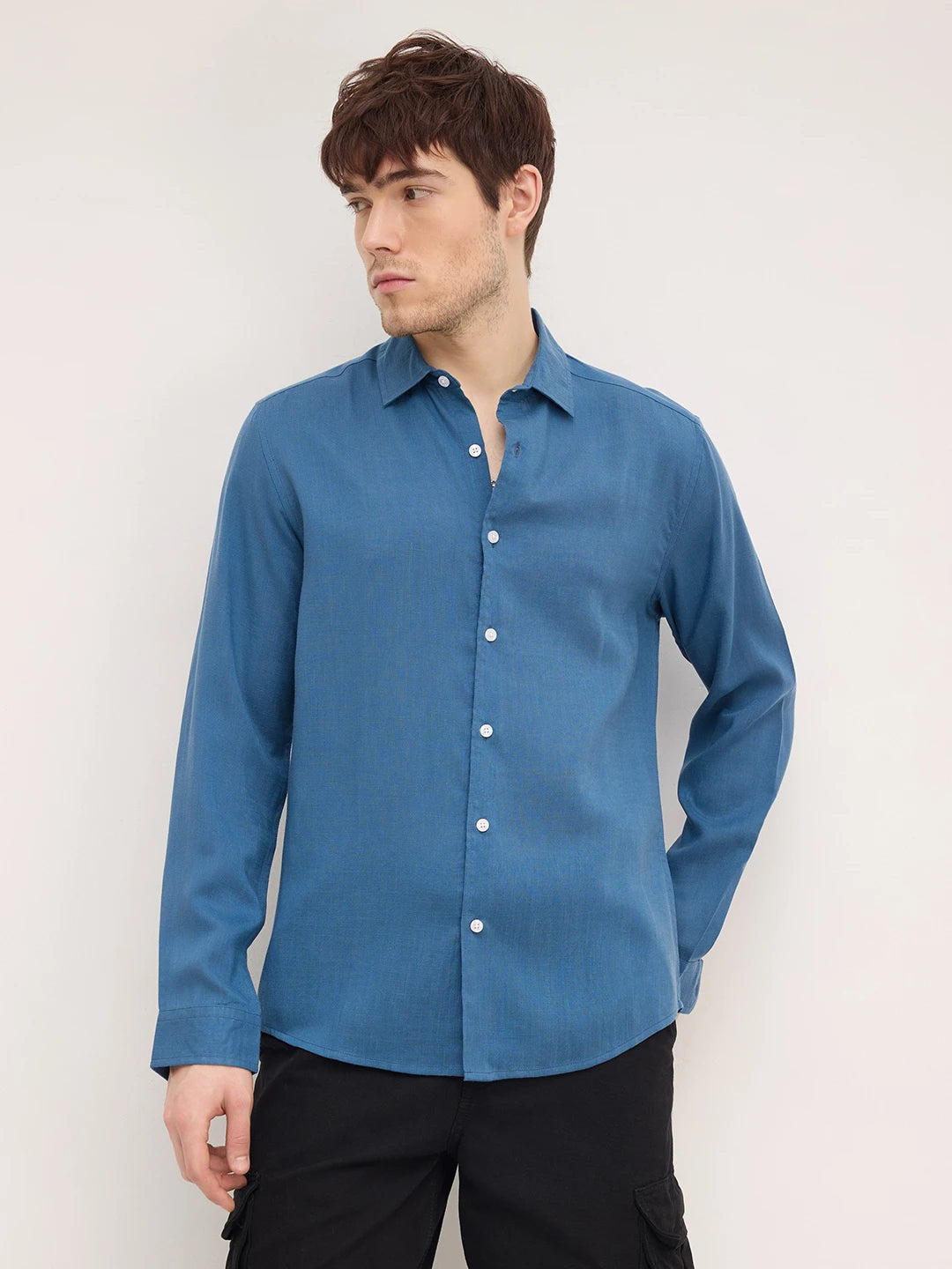 Luxe Ink Blue Lyocell Shirt