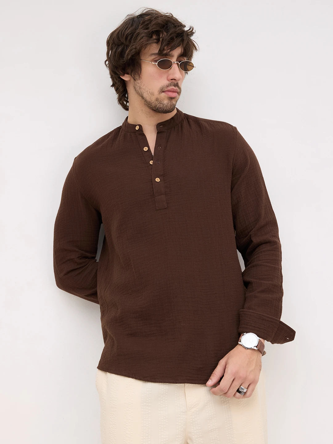 Timeless Espresso Brown Double Cloth Kurta