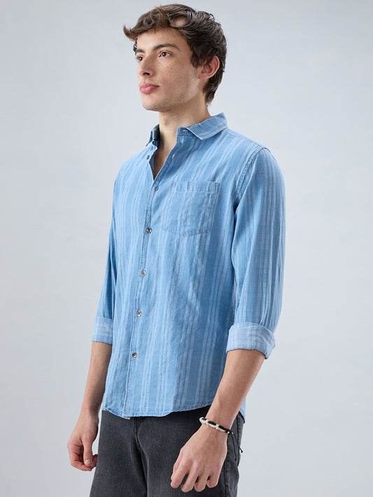 Plush Denim Balanced Striped Shirt