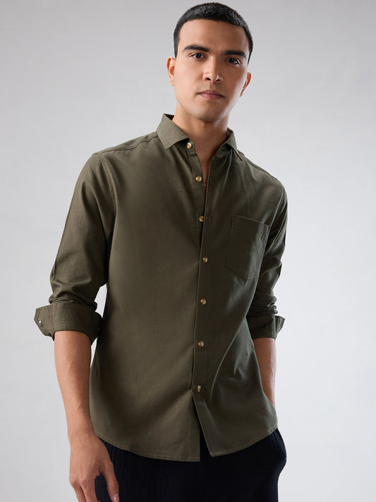 Forest Olive Fineweave Everyday Shirt