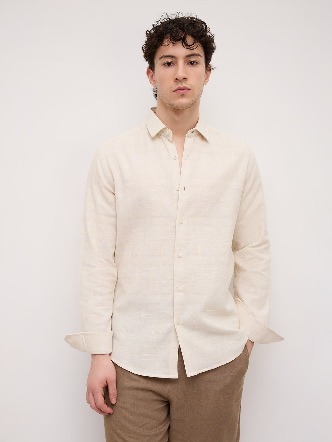 Off-White Crossgrain Micro Textured Shirt