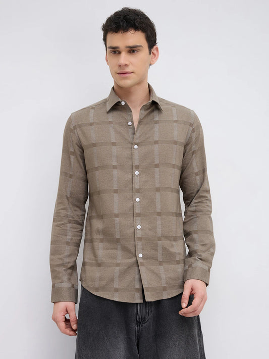 Distinctive Forest Olive Checks Shirt