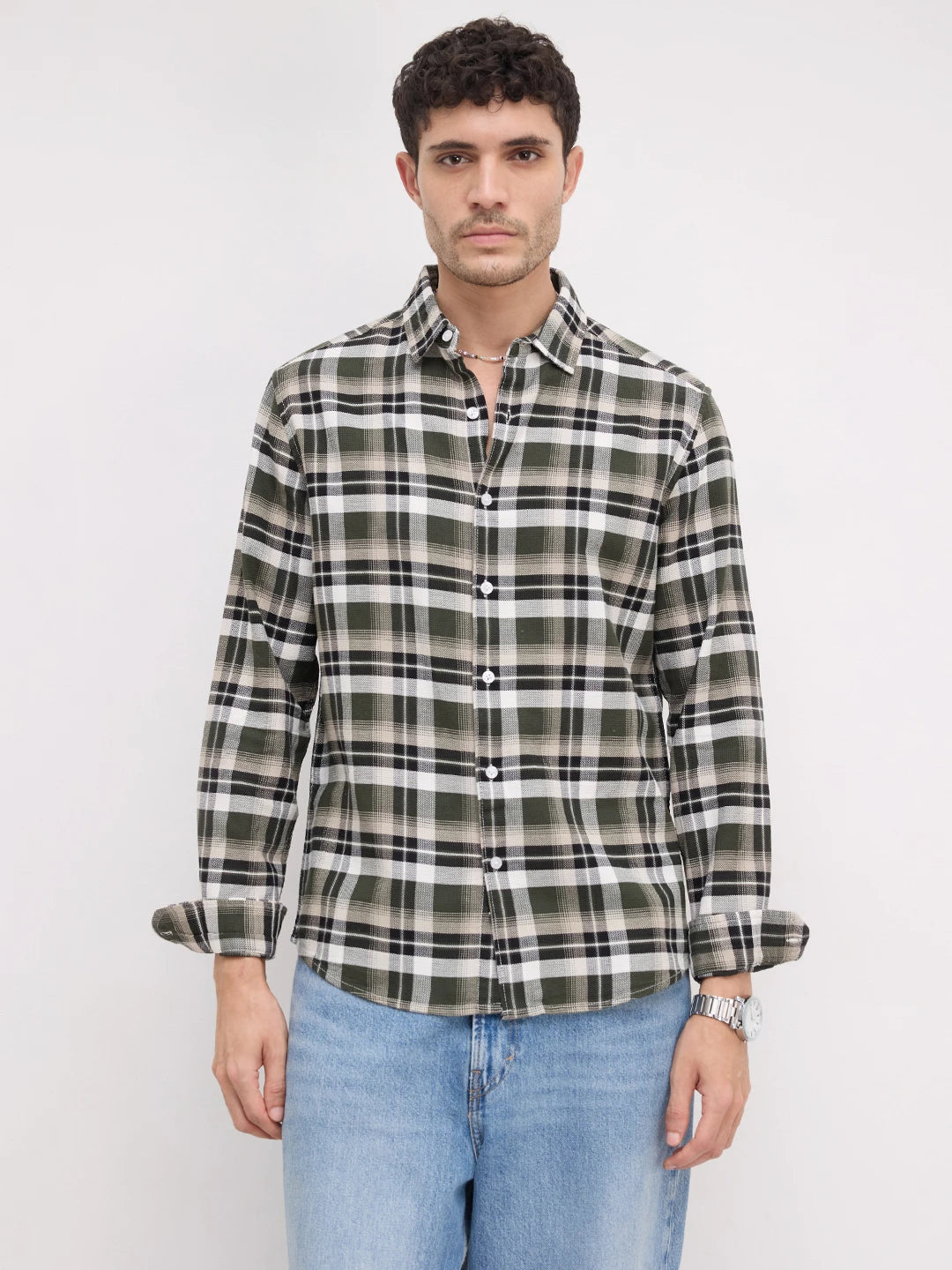 Classic Forest Green Plaid Checks Shirt