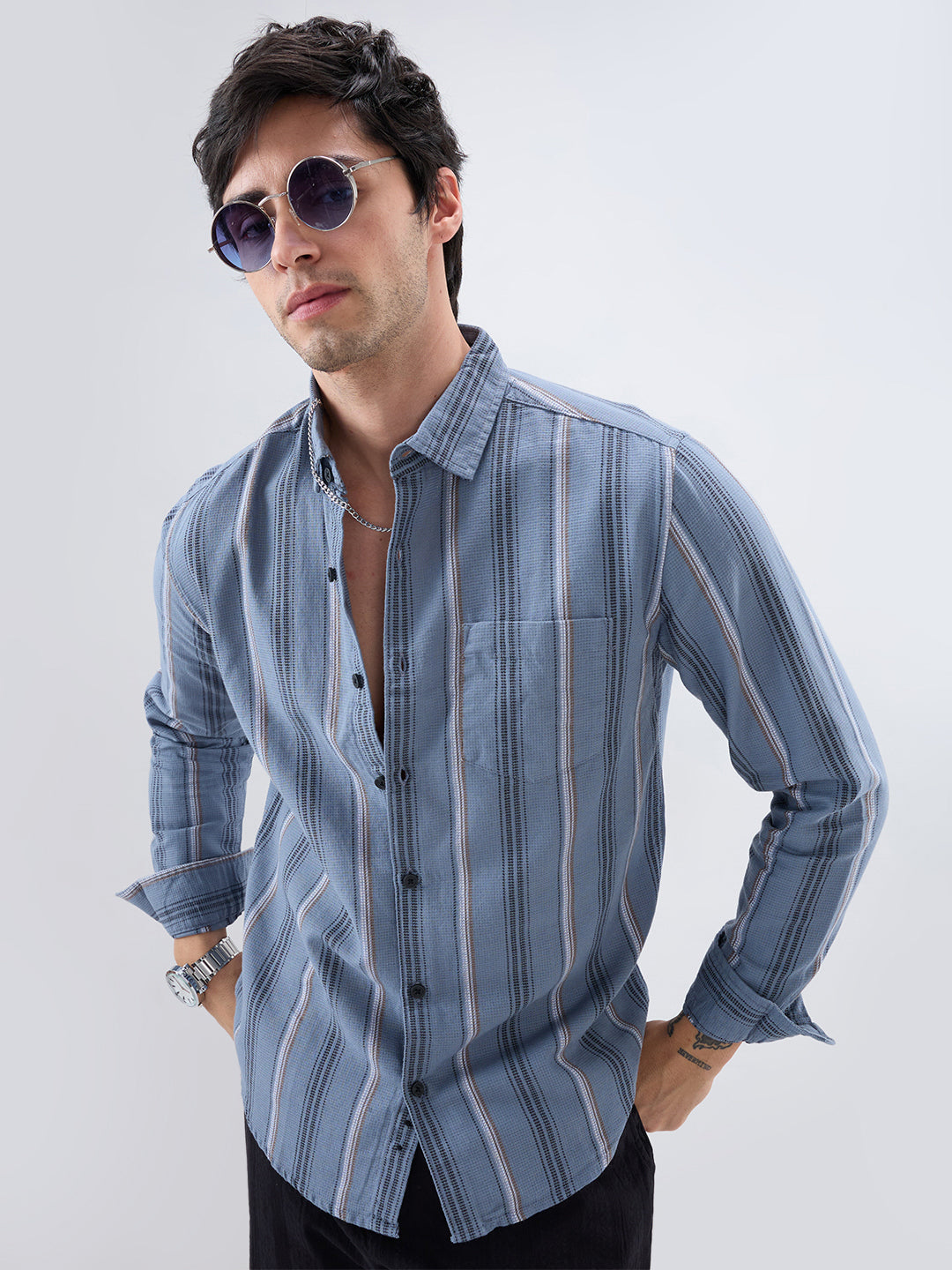 Power Grey Harmony Striped Shirt
