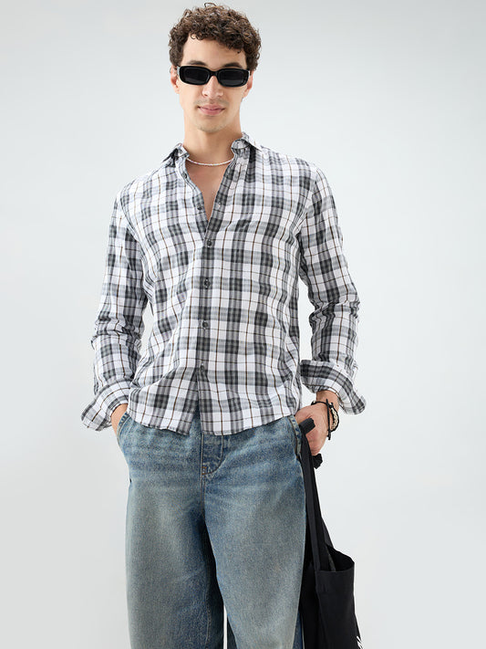 Black & White Bold Frame Checks Shirt