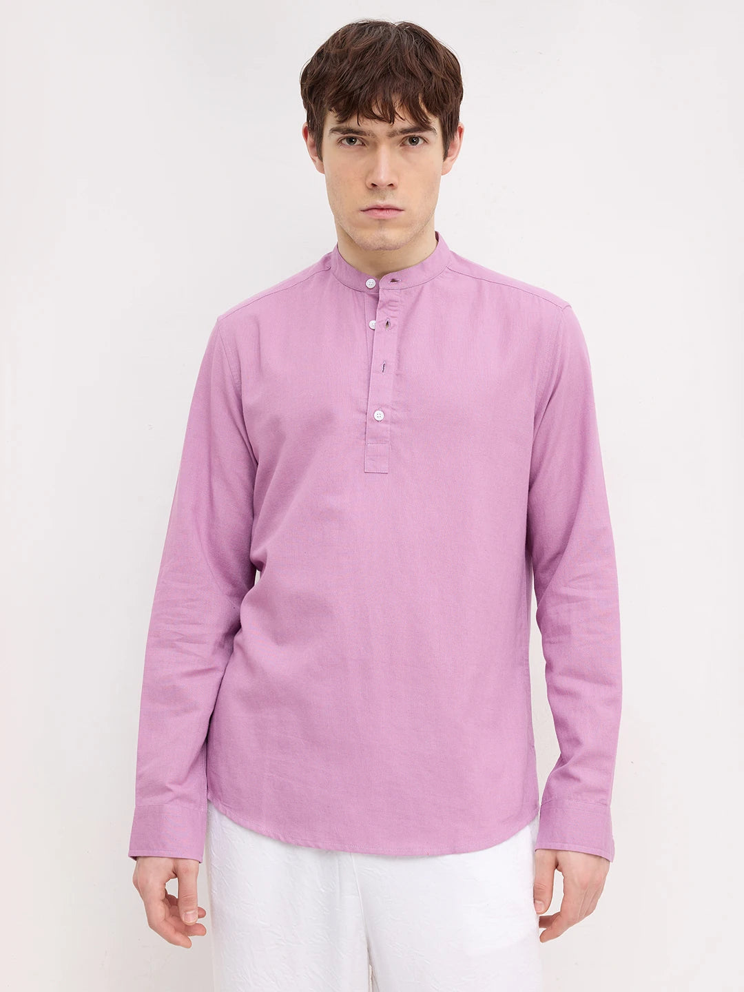 Rich Lilac Linen Blend Kurta