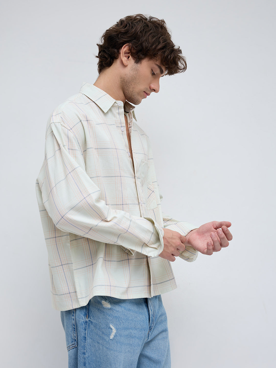 Pista Pop Tartan Boxy Fit Crop Shirt
