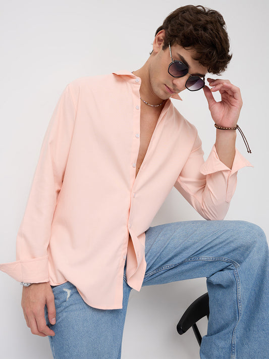 Soft Peach Smooth Finish Shirt