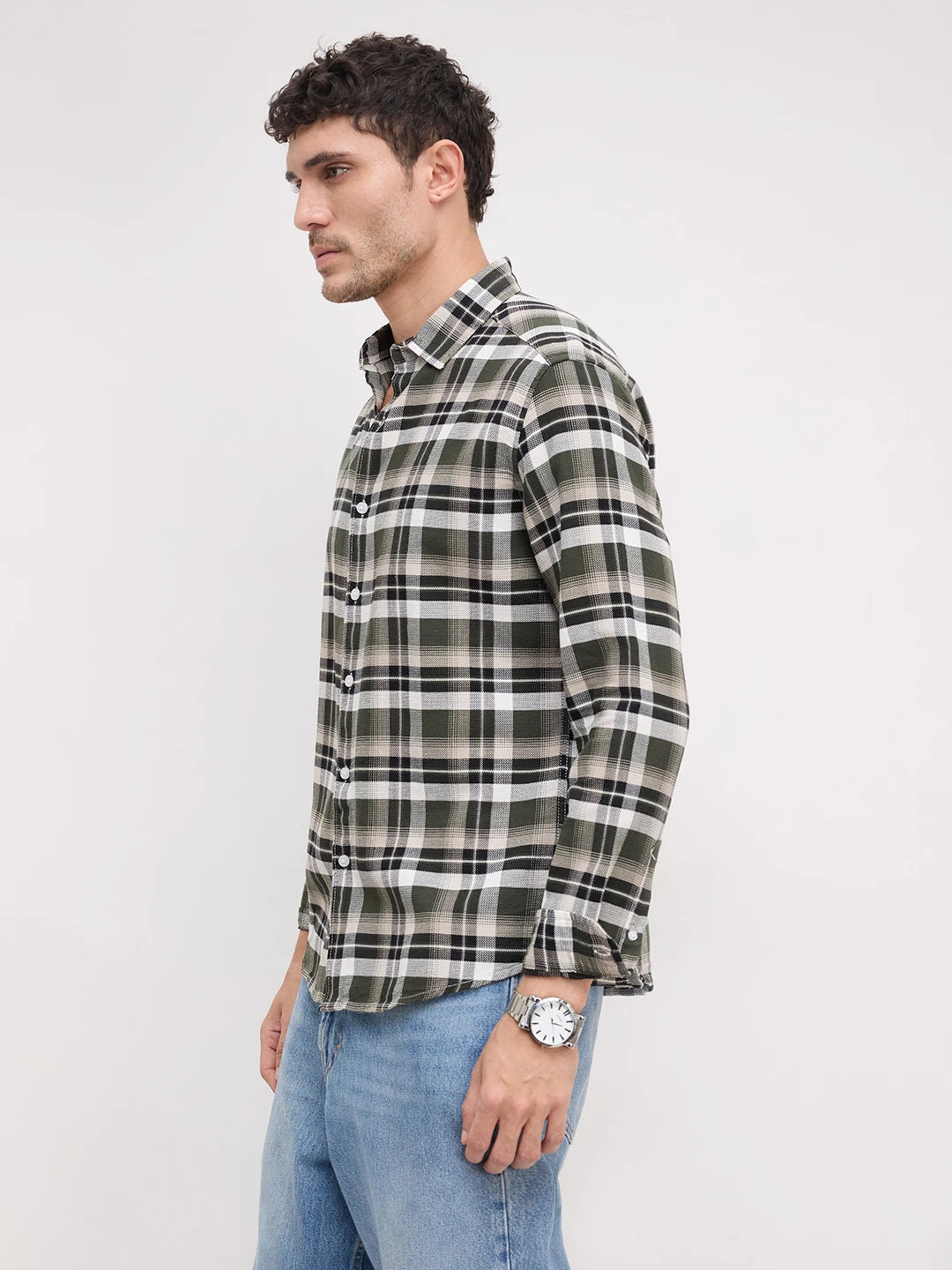 Classic Forest Green Plaid Checks Shirt