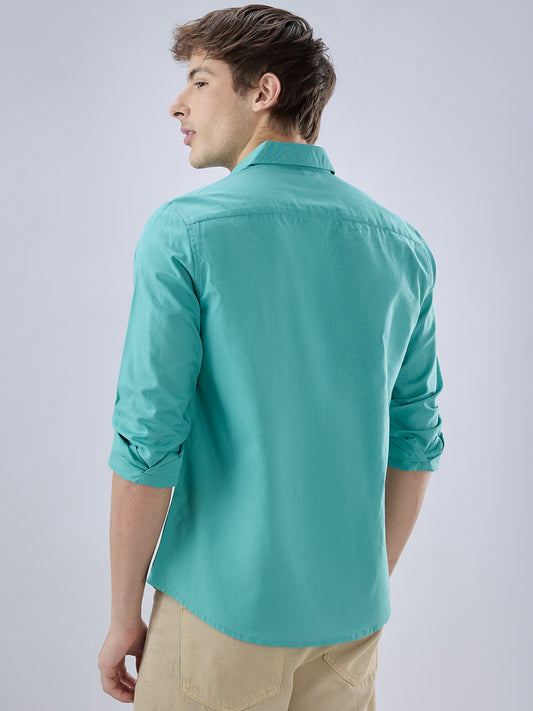 Pine Green Slub Textured Everyday Shirt