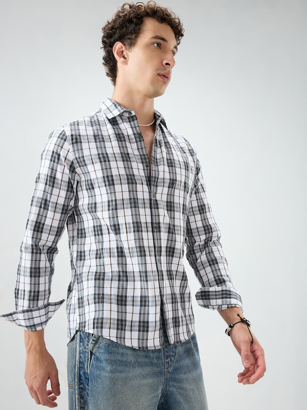 Black & White Bold Frame Checks Shirt