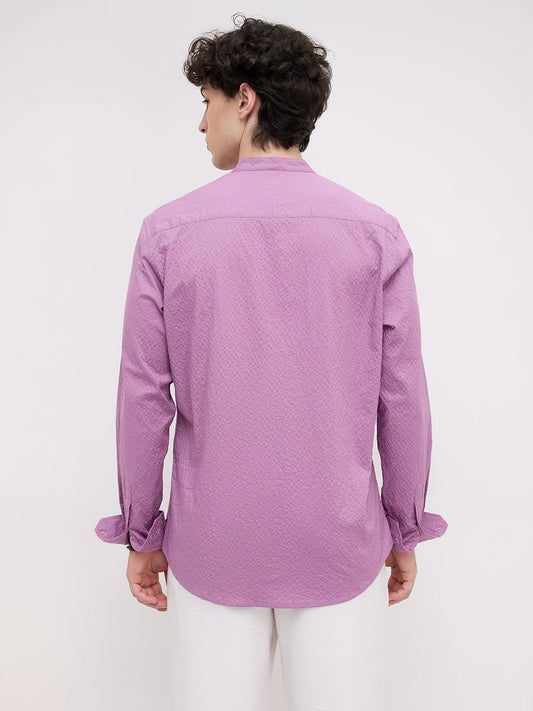 Crushed Fuchsia Pink Textured Kurta