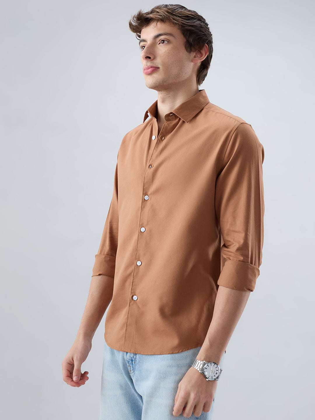 Elegant Warm Rust Oxford Shirt