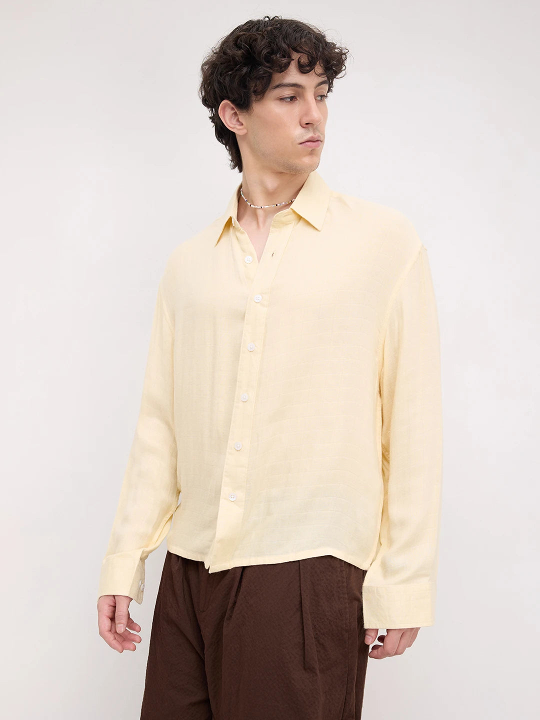 Plush Butter Yellow Airloom Boxy Fit Crop Shirt