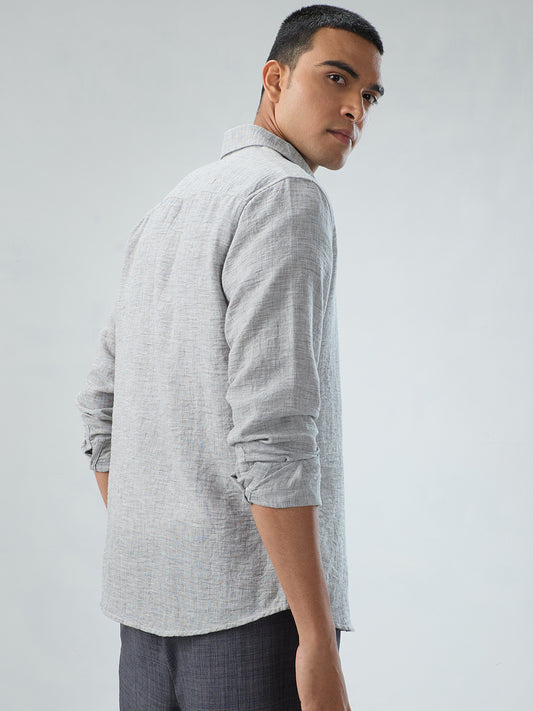 Elegant Grey Textured Shirt
