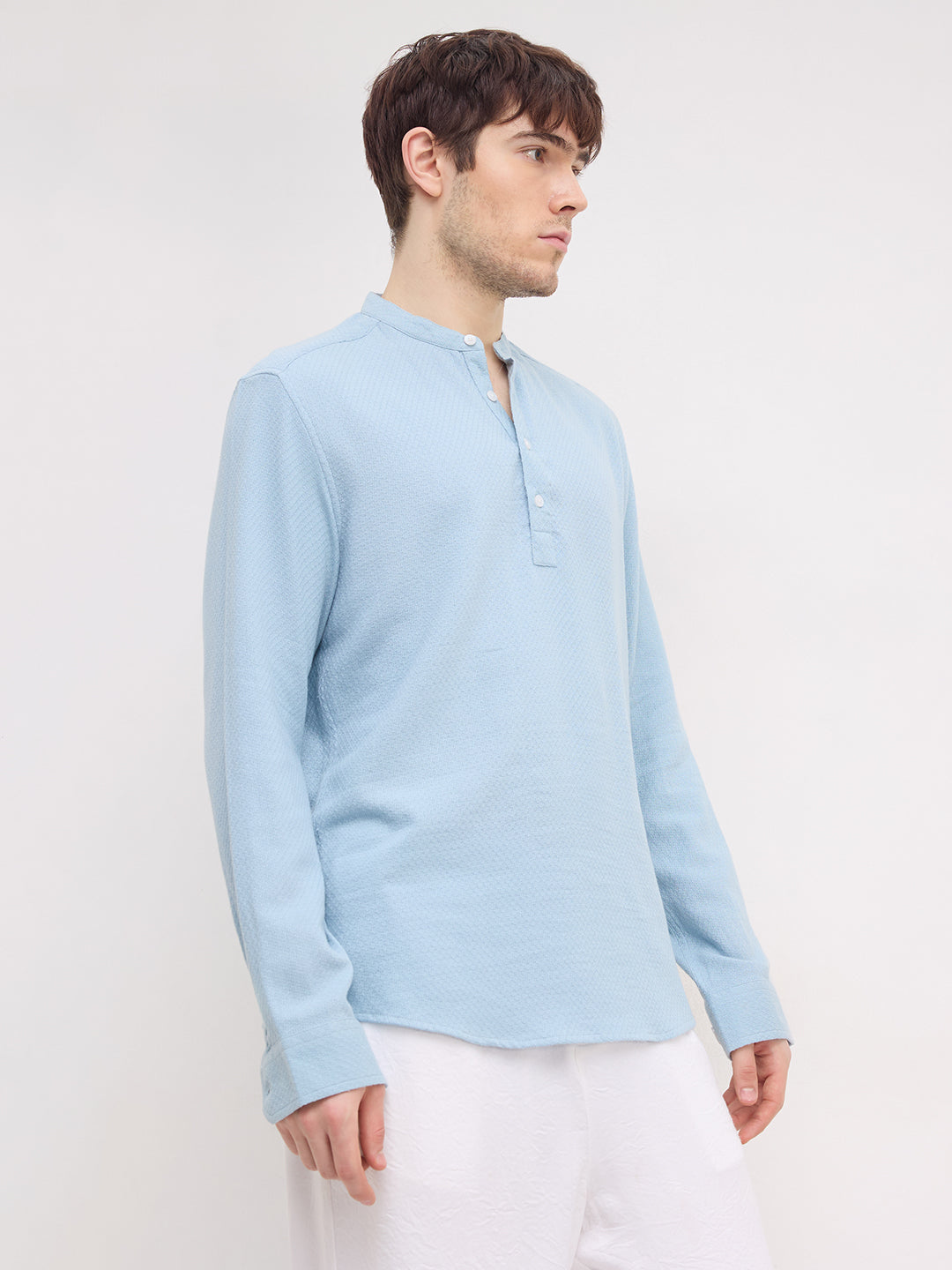 Morning Blues Artisan Weave Kurta