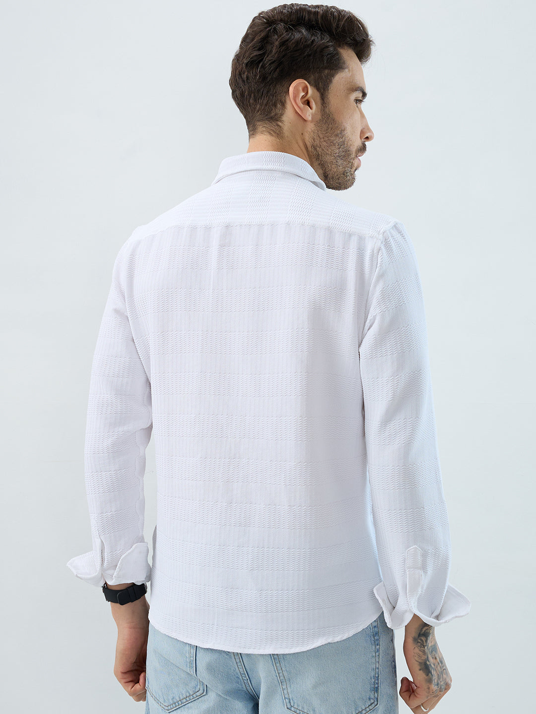 Snowfall Cascade Wavy Textured Shirt