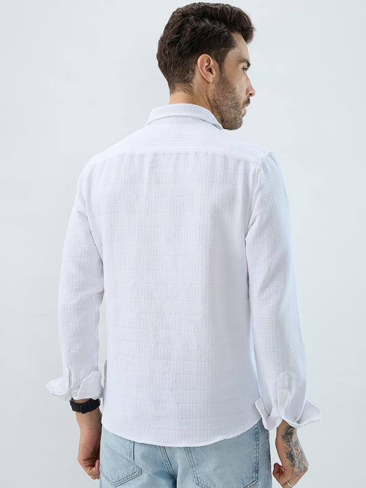 Snowfall Cascade Wavy Textured Shirt